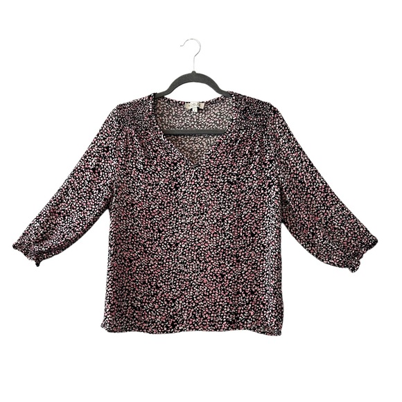 Rachel Zoe black blouse with pink and white details size large - Picture 1 of 11